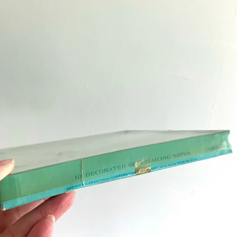 Vintage 70’s pale blue groovy couple self mailing notes NIB NWT deadstock